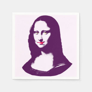 Serviette Jetable Serviettes transparentes de Mona Lisa d'art de