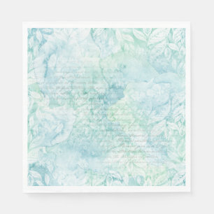 Serviette Jetable Serviettes turquoises de Parti Vert d'aquarelle