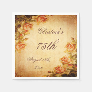 Serviette Jetable Serviettes Vintage Damask Shabby Chic Roses Péches