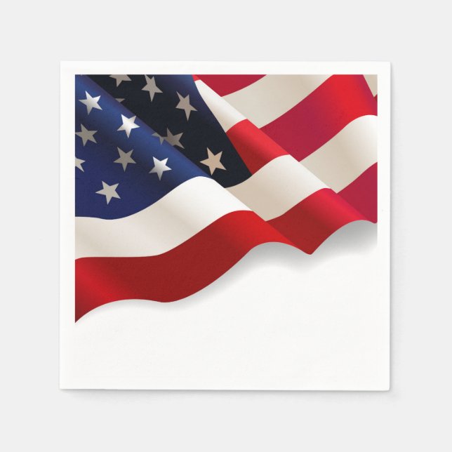 Serviette Jetable Servir le drapeau américain Patriotic Party Napkin (Devant)