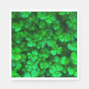 Serviette Jetable Shamrocks verts irlandais celtiques chanceux
