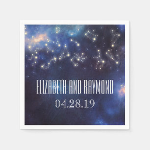 Serviette Jetable Signes zodiaques   Mariage de nuit étoilé