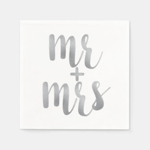 Serviette Jetable Silver m. & mme apkins cocktail, police de feuille