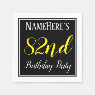Serviette Jetable Simple, 82e fête d'anniversaire avec nom personnal