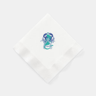 Serviette Jetable Sirène et Vie marine Serviettes à cocktails