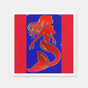 Serviette Jetable sirène rouge