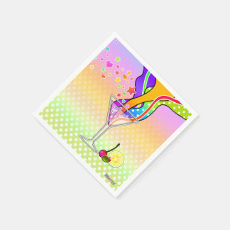 SERVIETTE JETABLE SIXTIES POP ART STYLE MARTINI