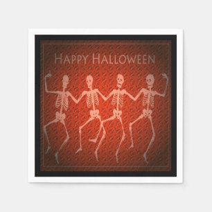 Serviette Jetable Skeletons de danse Orange Halloween Napkins