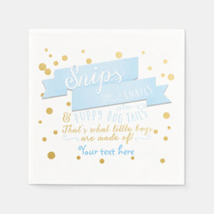 Serviette Jetable Snips & Snail Boys Baby shower bleu & or Napkins