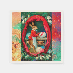SERVIETTE JETABLE SNOWDROPS AVEC RABBIT PEINTURE OEUFS DE PÂQUES