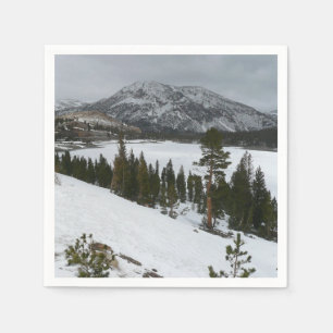 Serviette Jetable Snowy Ellery Lake California Paysage hivernal