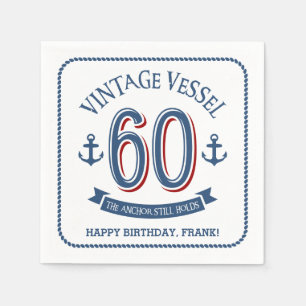 Serviette Jetable Soixantième anniversaire nautique