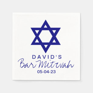 Serviette Jetable Star of David Bar Mitzvah Custom Paper Napkin