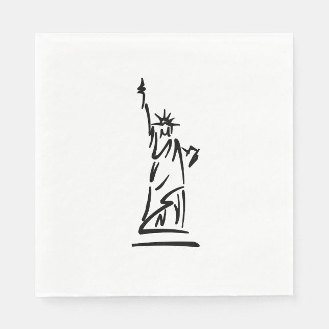 Serviette Jetable Statue de la Liberté de NY (Devant)