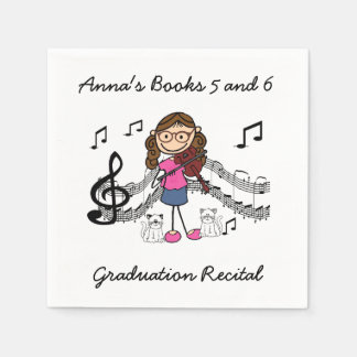 Serviette Jetable Stick Figure Violon Player Papier serviettes