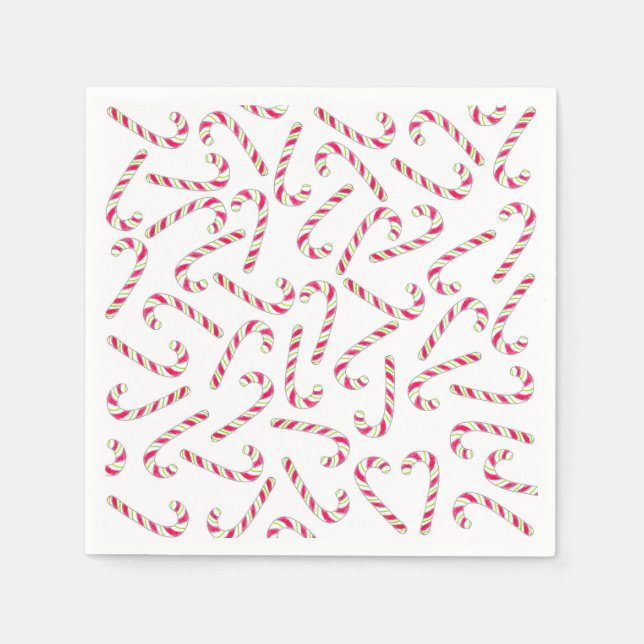 Serviette Jetable Sucre de canne de Noël motif (Devant)