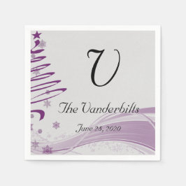 Serviette Jetable Sugar Plum Tree and Snowflake in Purple Napkins