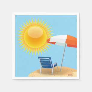 Serviette Jetable Sun et parapluie de plage
