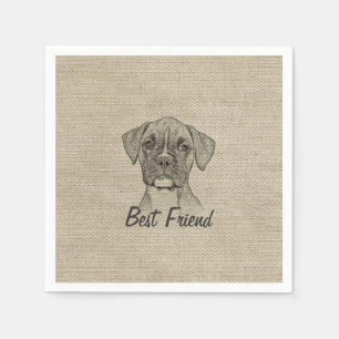 Serviette Jetable Super adorable adorable boxer branché chiot dogv