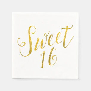 Serviette Jetable Sweet 16 Devis Faux Gold Foil Modèle