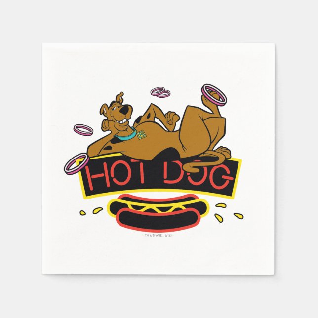 Serviette Jetable Symbole néo-chien de Scooby Doo Hot Dog (Devant)