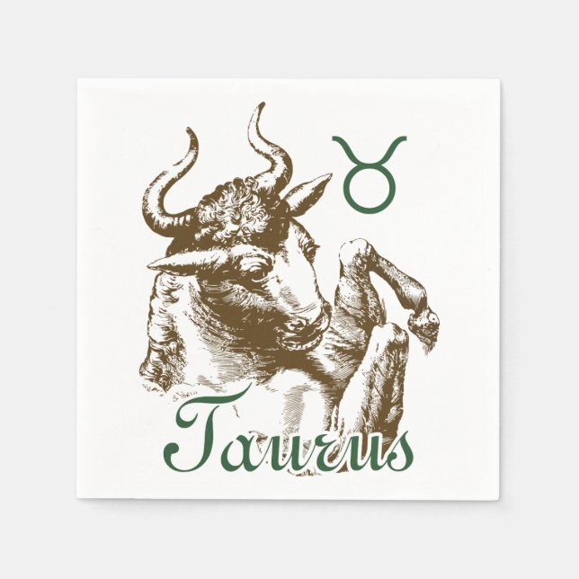Serviette Jetable SYMBOLE SIGNE Zodiaque Taurus (Devant)