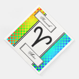 Serviette Jetable Symbole Zodiac Aries Standard par Kenneth Yoncich