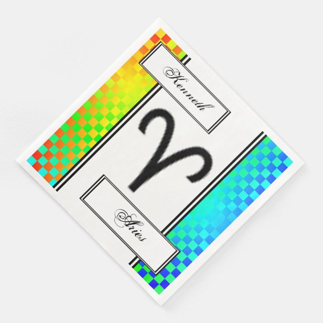 Serviette Jetable Symbole Zodiac Aries Standard par Kenneth Yoncich (Coin)