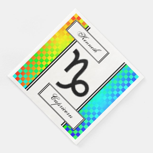 Serviette Jetable SYMBOLE Zodiaque Capricorne Standard par K Yoncich (Coin)