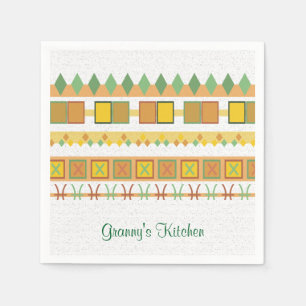 Serviette Jetable Symboles verts de la cuisine Motif animée Granny's