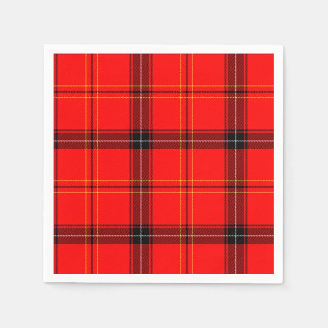 Serviette Jetable Tartan rouge écossais (Devant)