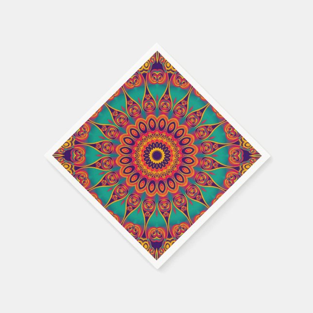 Serviette Jetable Tattoo Kaleidoscope Fractal (Coin)