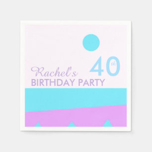 Serviette Jetable Terre Abstraite - 40e anniversaire Papier de fête