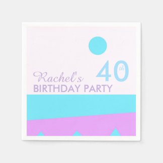 Serviette Jetable Terre Abstraite - 40e anniversaire Papier de fête 