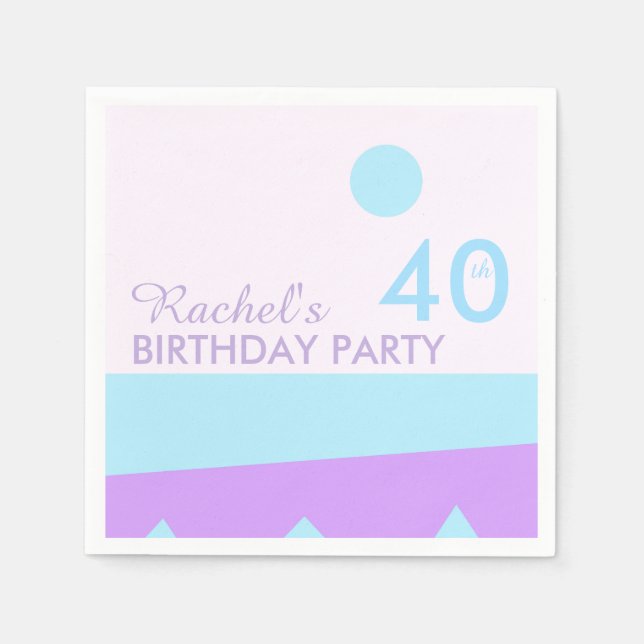 Serviette Jetable Terre Abstraite - 40e anniversaire Papier de fête  (Devant)