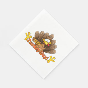 Serviette Jetable Thanksgiving/White Standard Luncheon Napkin/Turqui