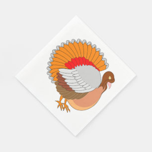 Serviette Jetable Thanksgiving/White Standard Luncheon Napkin/Turqui