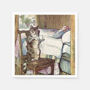 Serviette Jetable Thé de service de chat