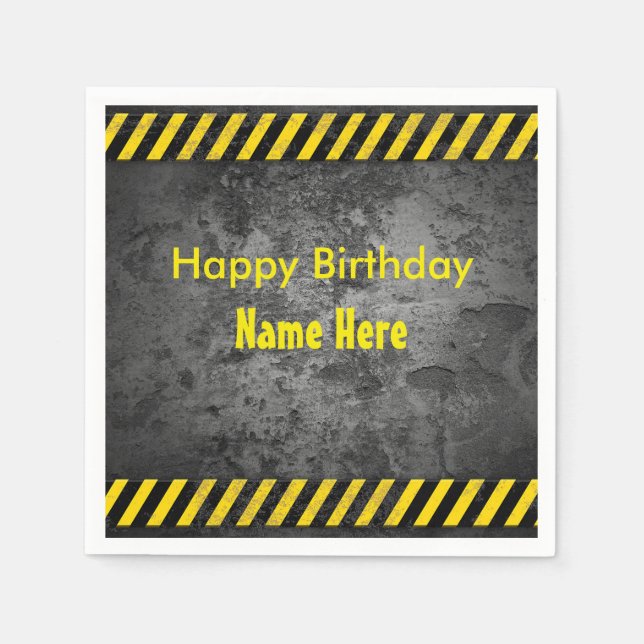 Serviette Jetable Thème de construction (Devant)