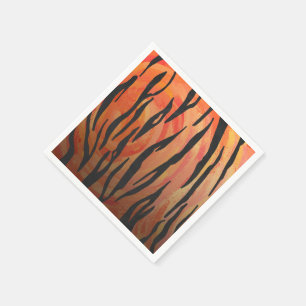 Serviette Jetable Tiger chaud orange et noir