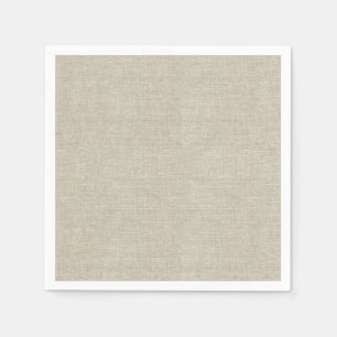 Serviette Jetable Toile beige rustique imprimée