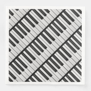 Serviette Jetable Touches de piano noir et blanc