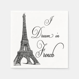 Serviette Jetable Tour Eiffel "I Dream in French" Papier