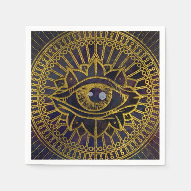 Serviette Jetable Tous voir Mystic Eye Gold sur Nebula Sky (Devant)