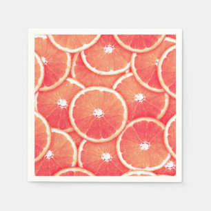 Serviette Jetable Tranches de pamplemousse rose