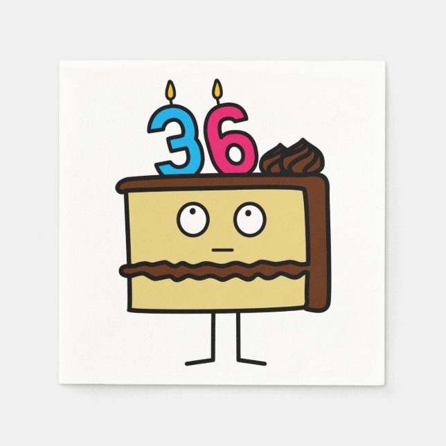 Serviette Jetable trente-sixième Gâteau d'anniversaire avec des (Devant)