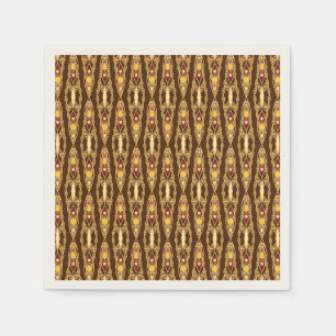 Serviette Jetable Tribal Batik - Chocolat Brown et beige