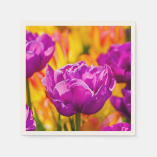 Serviette Jetable Tulipes Enchanter Violet