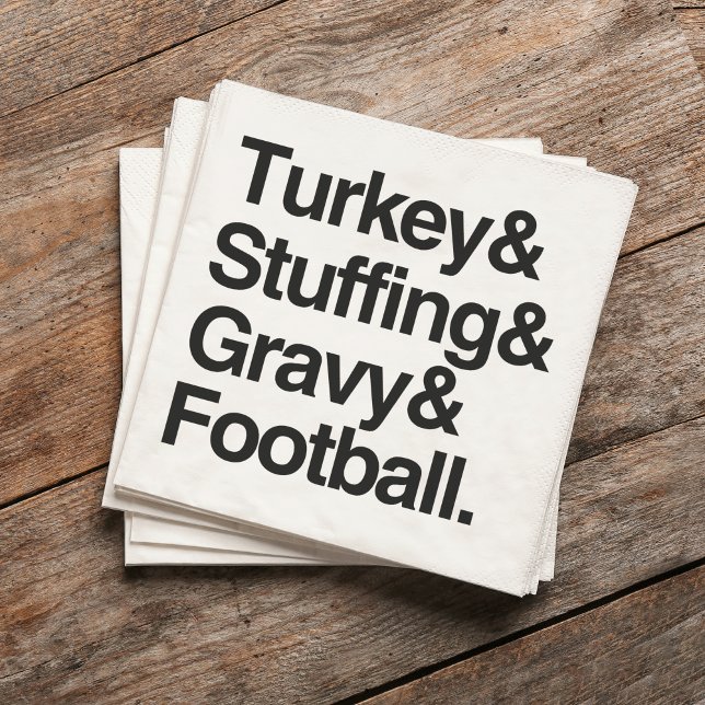 Serviette Jetable Turquie & farce & Gravité & Football Thanksgiving (Créateur téléchargé)