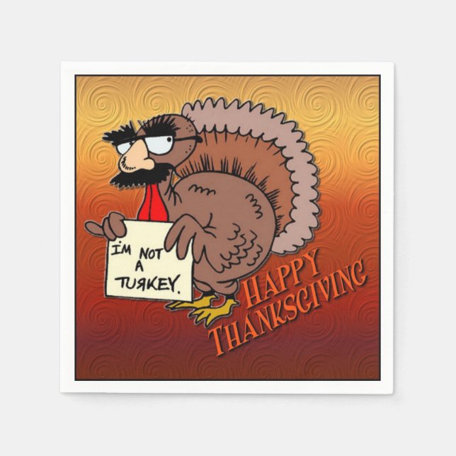 Serviette Jetable Turquie Humour Thanksgiving Dîner serviettes (Devant)